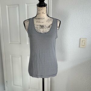 Chico's Black and White Striped Tank Top